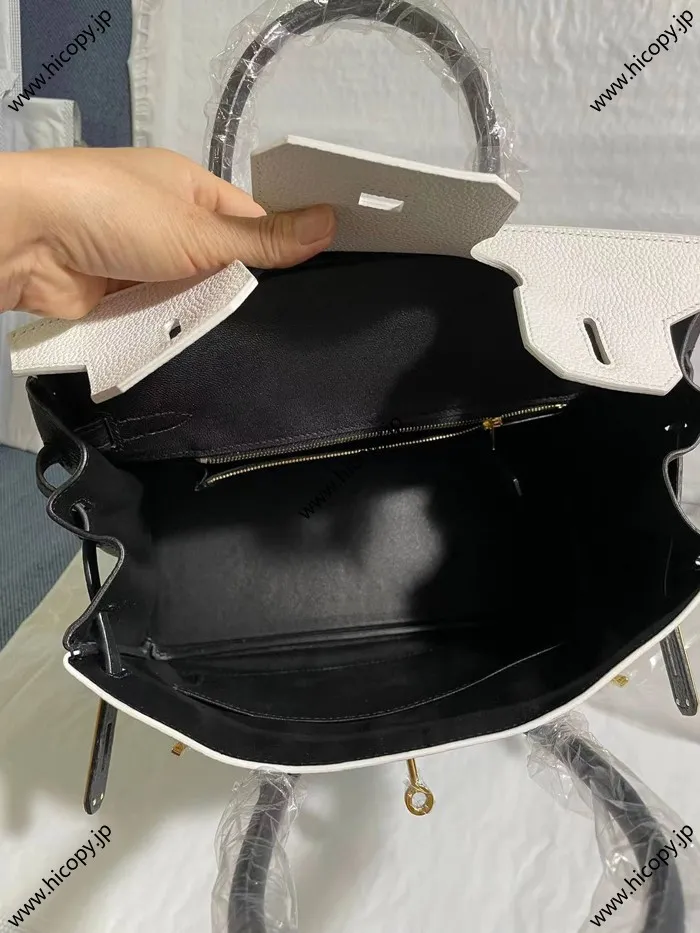 HERMES Birkin バーキン 30 パーソナルオーダー 白?黒 G金具 HM-006