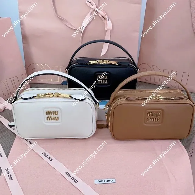 miuさん専用 MIU MIU ミュウミュウ レザー ショルダーバッグ ブラウン（5BH229）