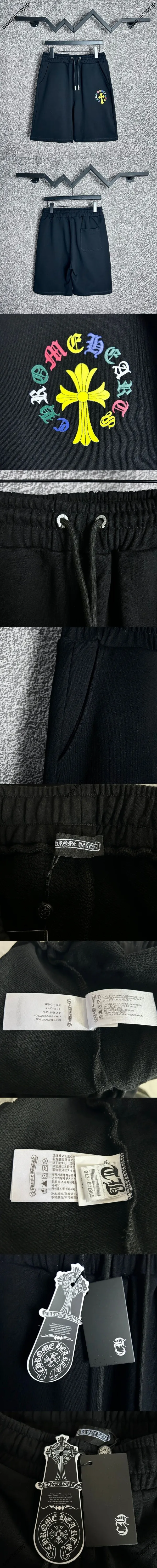 Chrome Hearts クロスプリント ロゴ カジュアル スポーツショーツ ブラック（Chrome Hearts 75）