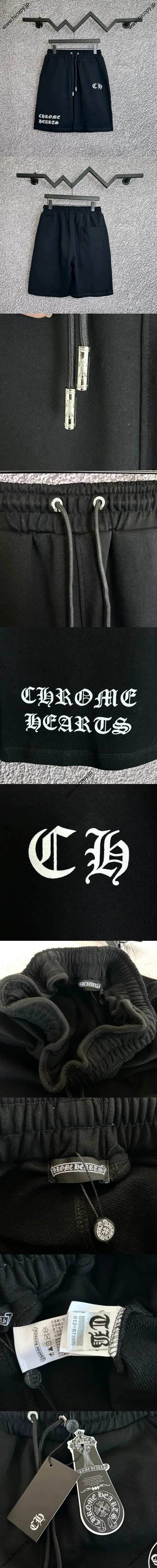 Chrome Hearts サンスクリットプリント ロゴ カジュアル スポーツショーツ ブラック（Chrome Hearts 74）