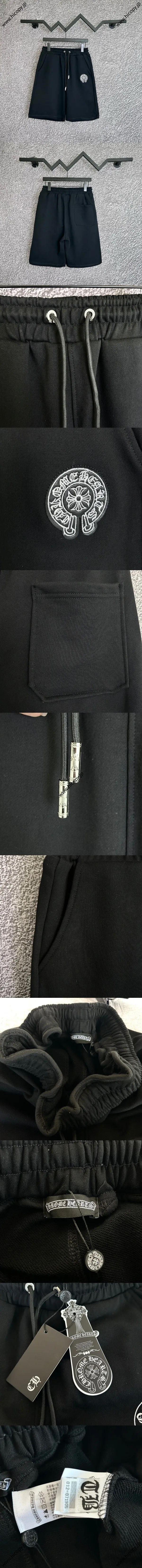 Chrome Hearts ホースシューロゴ 伸縮性 カジュアル スポーツショーツ ブラック（Chrome Hearts 73）