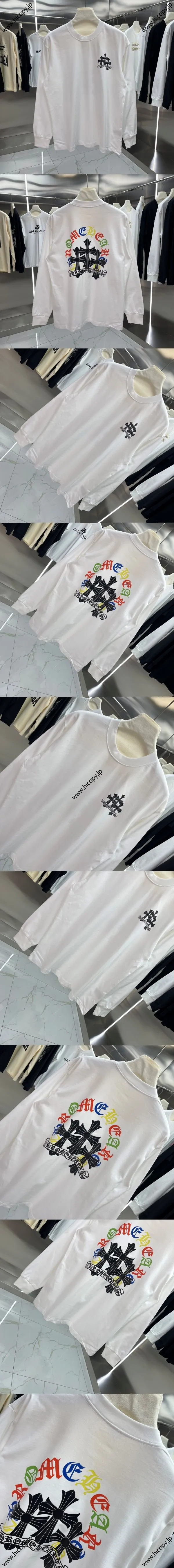Chrome Hearts 2024年秋冬新作 プリント ロングスリーブ リブTシャツ ホワイト（Chrome Hearts 40）
