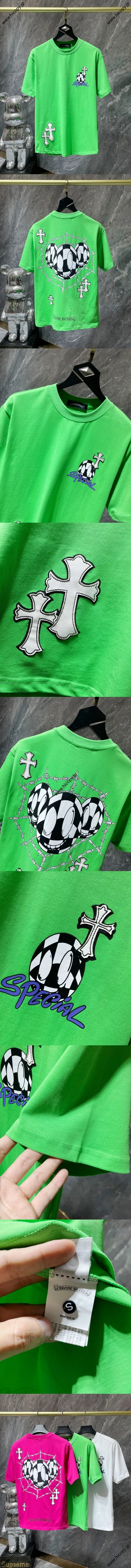 Chrome Hearts 25ss Matty Boy メッシュ グラフィティ 半袖Tシャツ グリーン（Chrome Hearts 163）