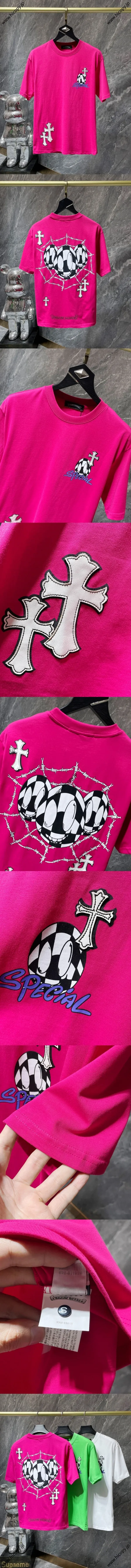 Chrome Hearts 25ss Matty Boy メッシュ グラフィティ 半袖Tシャツ ピンク（Chrome Hearts 162）