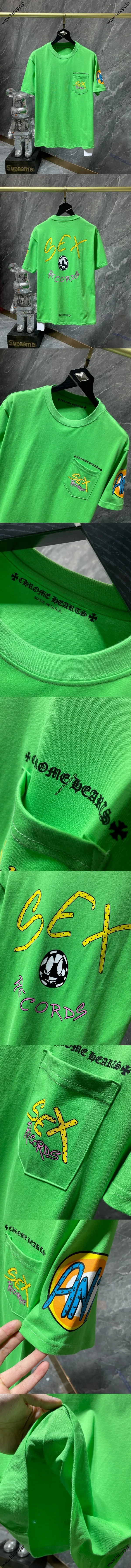 Chrome Hearts 25ss Sex Records グラフィティ リミテッド ショートスリーブTシャツ グリーン（Chrome Hearts 151）