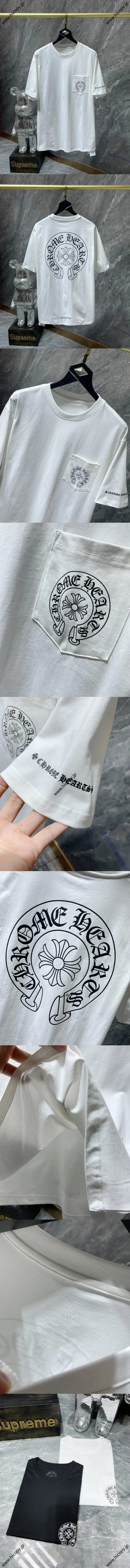 Chrome Hearts 25SS クラシック ホースシュー クロス フラワー サンスクリット ショートスリーブTシャツ ホワイト（Chrome Hearts 149）