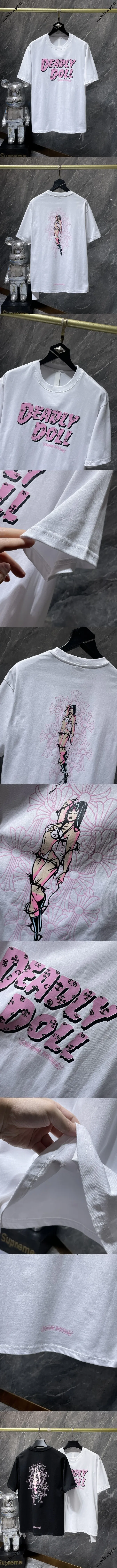 Chrome Hearts 25ss デッドリードール コミックガール 半袖Tシャツ ホワイト（Chrome Hearts 141）