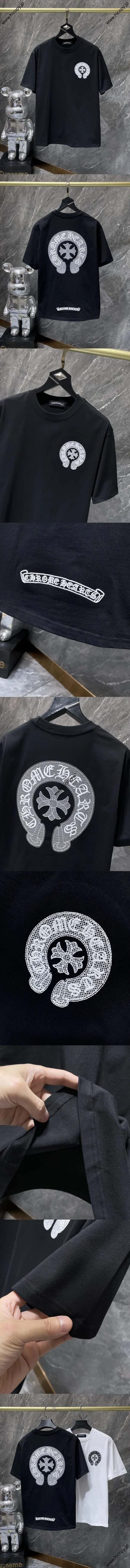 Chrome Hearts 25ss Chrome M 刺繍クロス ホースシュー 半袖Tシャツ ブラック（Chrome Hearts 140）
