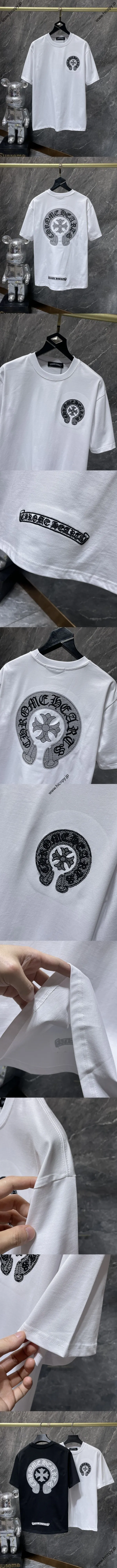 Chrome Hearts 25SS クロス＆ホースシュー刺繍 半袖Tシャツ ホワイト（Chrome Hearts 139）