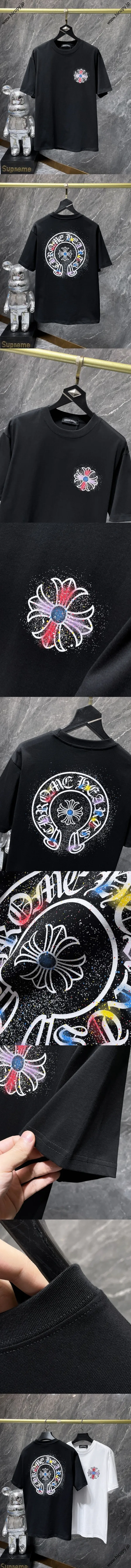 Chrome Hearts 25SS ホースシュークロス サンスクリット ショートスリーブTシャツ ブラック（Chrome Hearts 136）