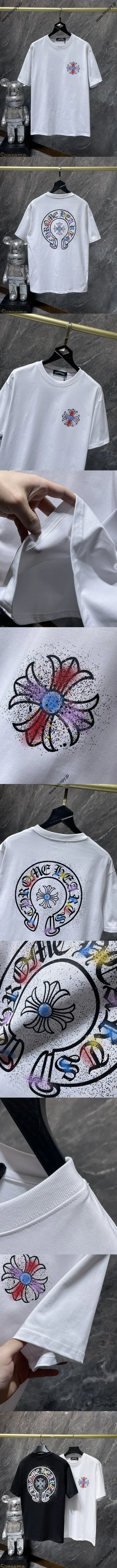 Chrome Hearts 25SS ホースシュークロス サンスクリット ショートスリーブTシャツ ホワイト（Chrome Hearts 135）