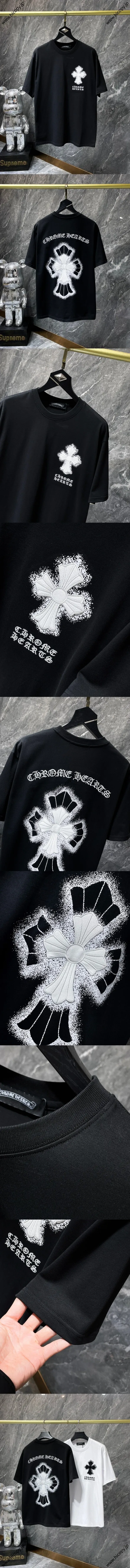 Chrome Hearts 25ss クローム刺繍 サンスクリットクロス プリント 半袖Tシャツ ブラック（Chrome Hearts 118）