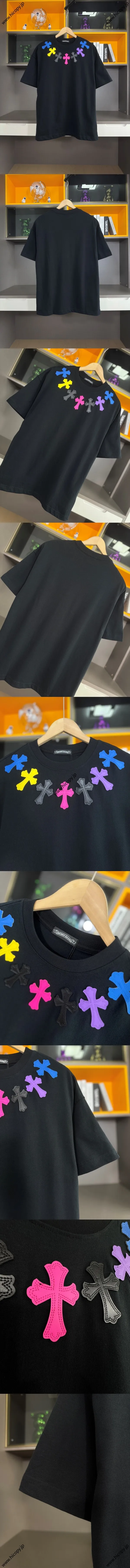 Chrome Hearts 2025春夏新作 クロスパッチ ウォッシュドスプレー加工 半袖Tシャツ ブラック（Chrome Hearts 21）