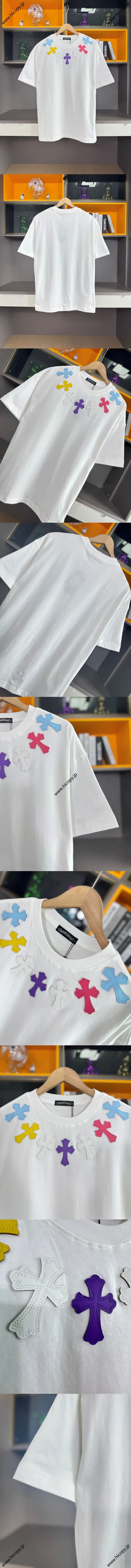 Chrome Hearts 2025春夏新作 クロスパッチ ウォッシュドスプレー加工 半袖Tシャツ ホワイト（Chrome Hearts 20）
