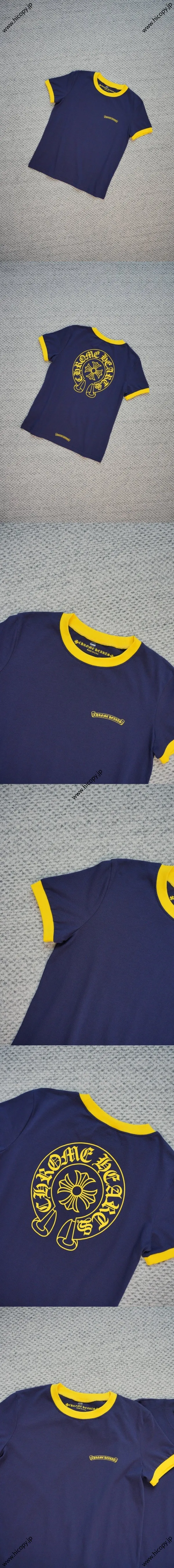 新モデル入荷！Chrome Hearts ホースシュー レディース 半袖Tシャツ ネイビーブルー（Chrome Hearts 12?）