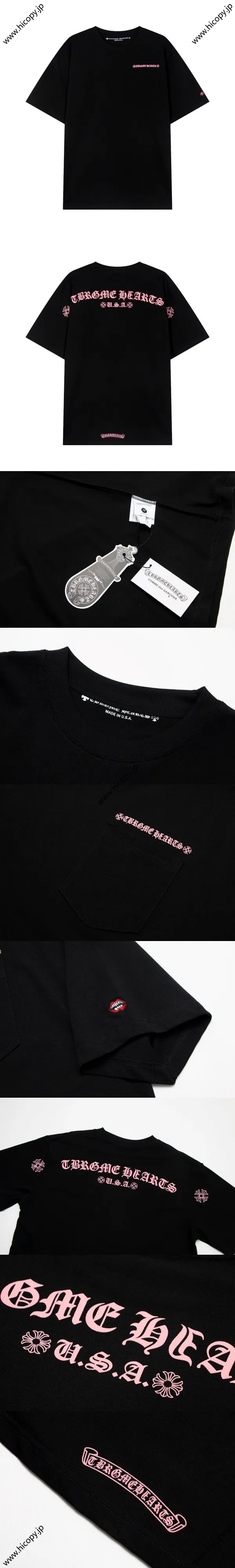 Chrome Heart サンスクリット サクラ ピンク 半袖Tシャツ ウォッシュドブラック（Chrome Hearts 27?）