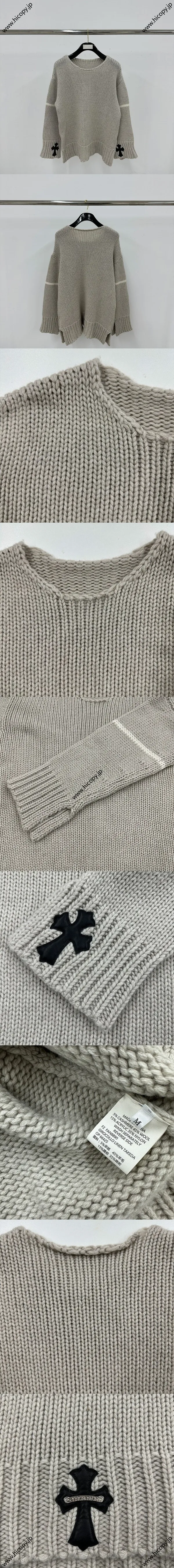Chrome Hearts チャンキーニードル ラウンドネック ニットセーター グレー（Chrome Hearts 196）
