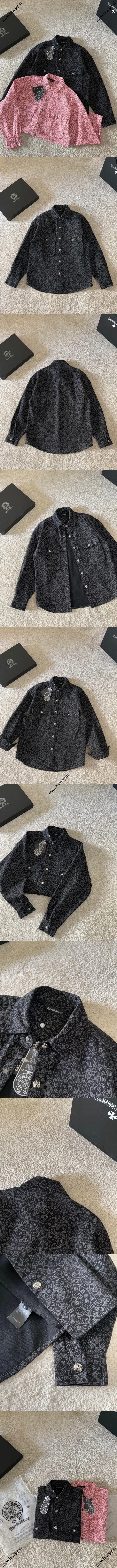 Chrome Hearts 25ss 新作 ジャカード フルプリント レターロゴ デニムジャケット ユニセックス ブラック（Chrome Hearts 227）