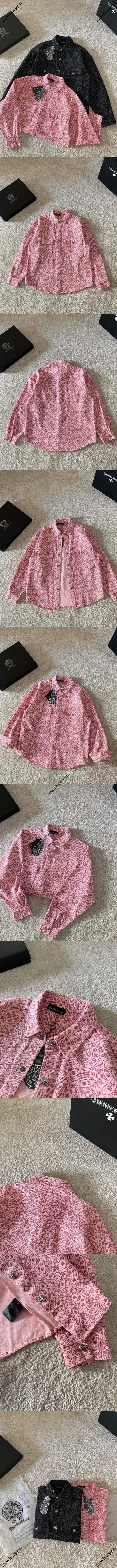 Chrome Hearts 25ss 新作 ジャカード フルプリント レターロゴ デニムジャケット ユニセックス ピンク（Chrome Hearts 226?）