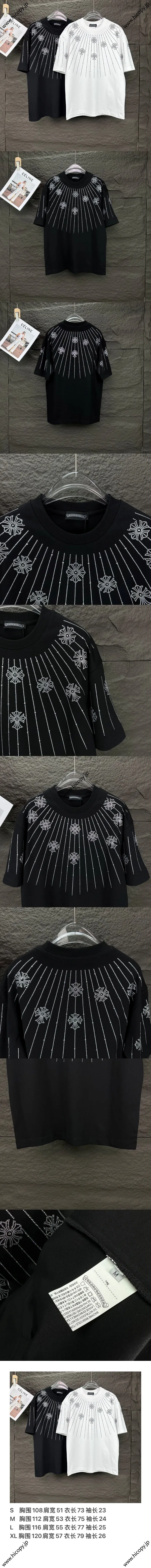 Chrome Hearts 25ss 新作 ダイヤモンドロゴ カップル 半袖Tシャツ ブラック（Chrome Hearts 216）