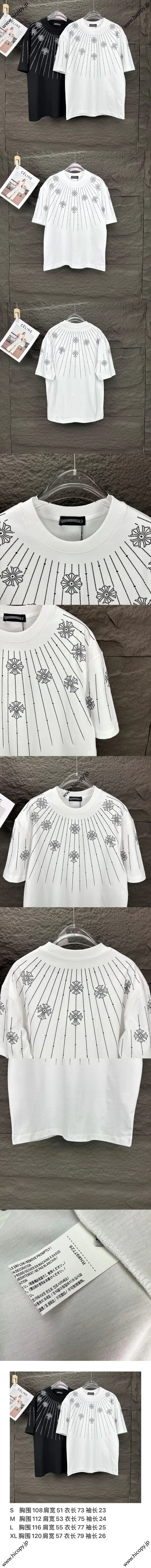 Chrome Hearts 25ss 新作 ダイヤモンドロゴ カップル 半袖Tシャツ ホワイト（Chrome Hearts 217）
