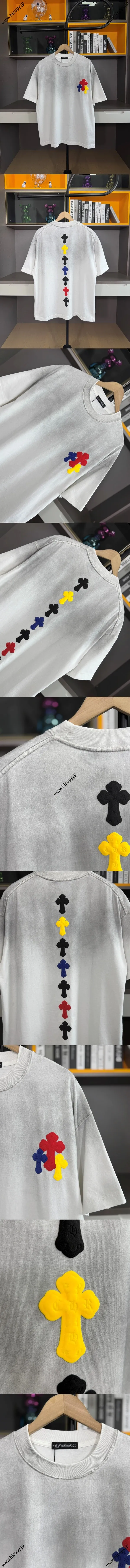 Chrome Hearts 25ss 春夏新作 クロスパッチ ウォッシュド スプレー 半袖Tシャツ ホワイト（Chrome Hearts 234）