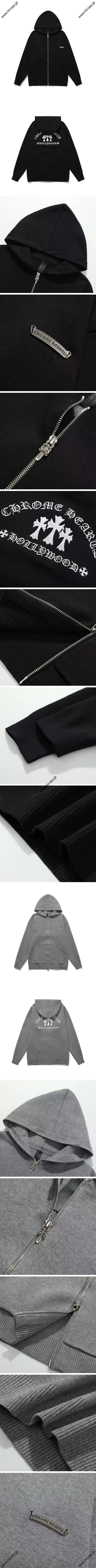 Chrome Hearts Y Not Cemetery Cross Zip-Up Hoodie クロムハーツ ワイノットセメタリー クロス ジップアップ パーカー ブラック（Chrome Hearts 382）