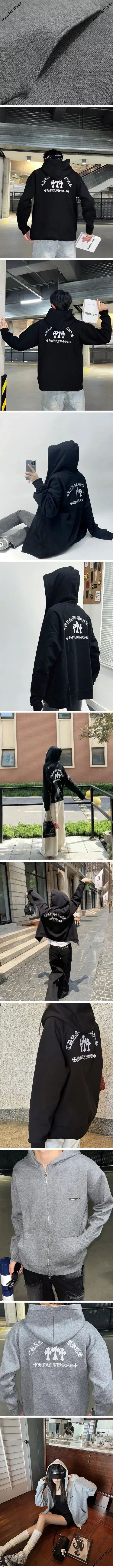 Chrome Hearts Y Not Cemetery Cross Zip-Up Hoodie クロムハーツ ワイノットセメタリー クロス ジップアップ パーカー ブラック（Chrome Hearts 382）