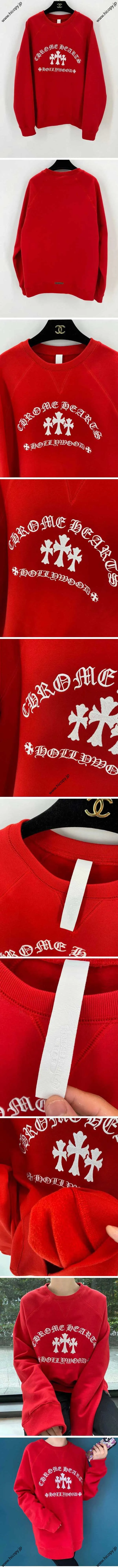 Chrome Hearts Y Not Cemetery Cross Crewneck Sweat Red クロムハーツ ワイノットセメタリー クロス スウェット レッド（Chrome Hearts 358）