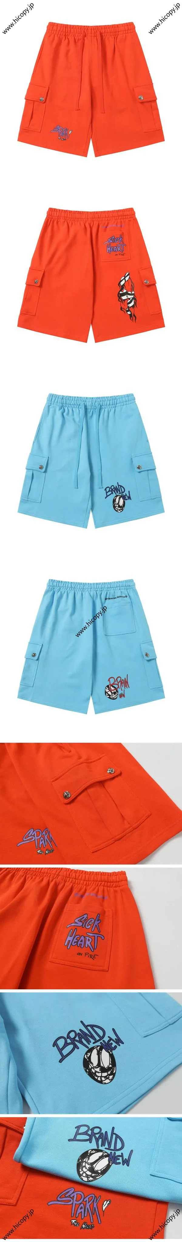 Chrome Hearts Mattyboy Color Half Pants クロムハーツ マッティーボーイ カラー ハーフパンツ ブルー&オレンジ 2色（Chrome Hearts 325）