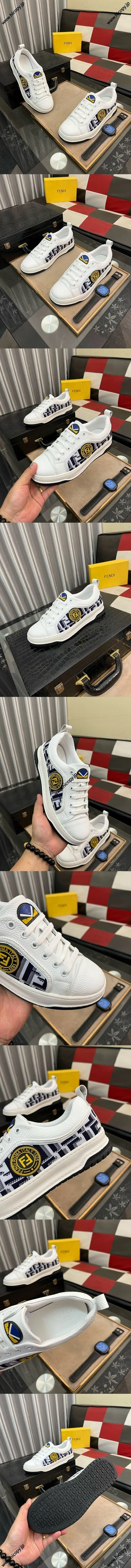 フェンディ リトルモンスター メンズ カジュアルシューズ ホワイト ローカットスニーカー（FENDI 38）