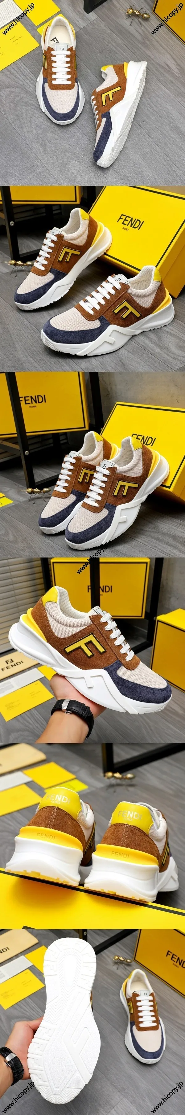 フェンディ フロー スニーカーシリーズ ブラウン カジュアルスニーカー（FENDI 95）