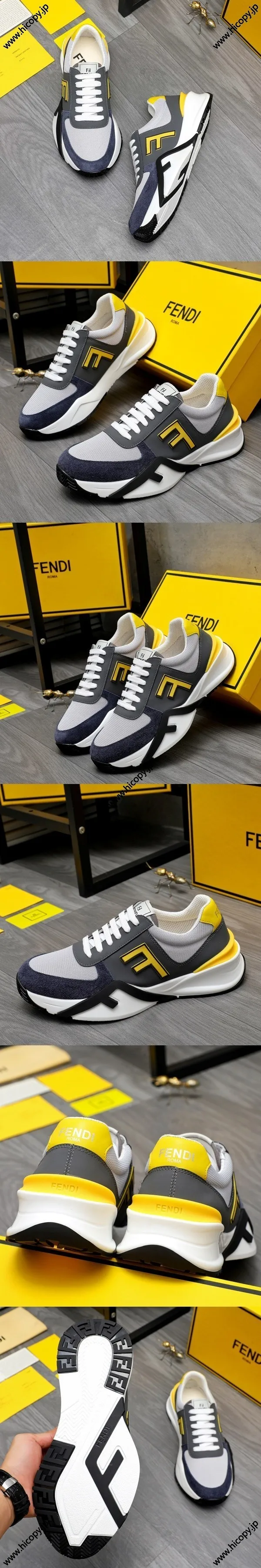 フェンディ フロー スニーカーシリーズ グレー カジュアルスニーカー（FENDI 97）