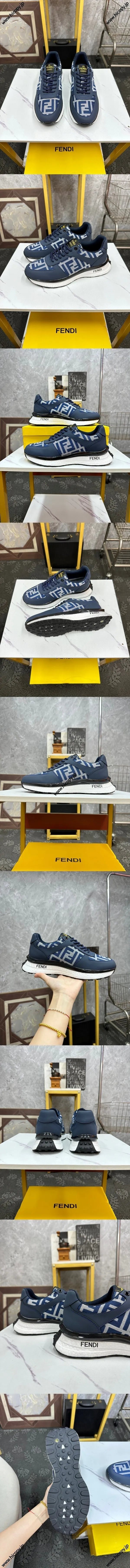 フェンディ スニーカー ブルー メンズ ローカット カジュアルスニーカー（FENDI 103）