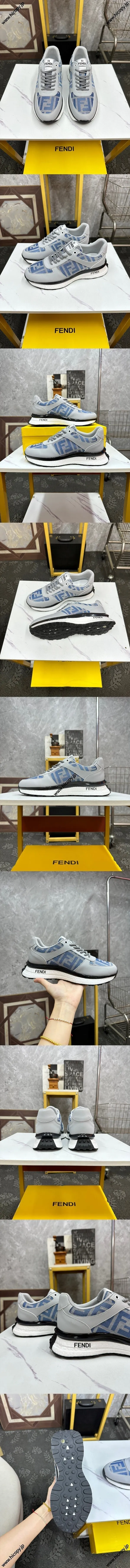 フェンディ スニーカー グレー メンズ ローカット カジュアルスニーカー（FENDI 102）