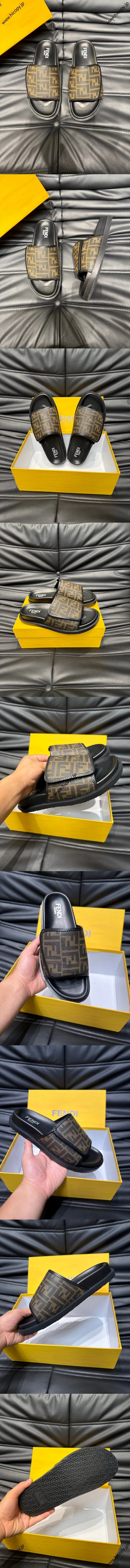 フェンディローマシリーズ メンズスリッパ ブラウン（FENDI 175）