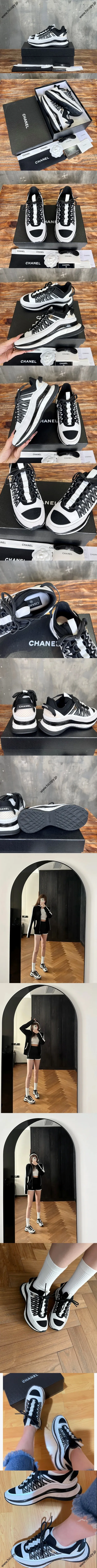 CHANEL シャネル 2025年春リゾートコレクション ホワイト クッション カジュアル スニーカー (G46260-B19209-NACVX)