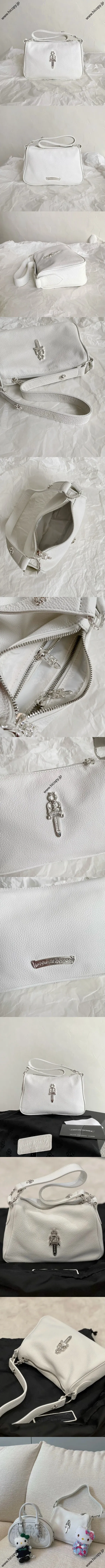 クロムハーツ ホワイト ダガーエンベリッシュドチキンナゲットバッグ（Chrome Hearts012）