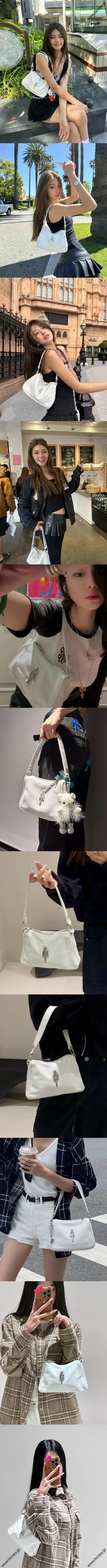 クロムハーツ ホワイト ダガーエンベリッシュドチキンナゲットバッグ（Chrome Hearts012）