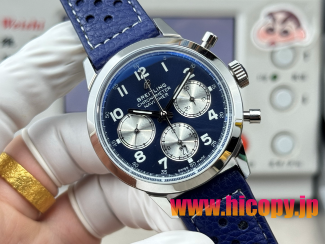 【新入荷】ブライティング ノヴィタイマー Ref. AB015212.BF26.743P.A20BA.1：ETA7750ムーブメント×ステンレスケース×ブルーダイヤル｜パイロット時計の伝統とモダンなスタイル