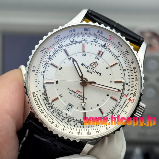 【新入荷】ブライティング ノヴィタイマー GMT Ref. A23322101B1A1：ETA7753ムーブメント×ステンレスケース×ホワイトダイヤル｜GMT機能搭載のクラシックなパイロット時計