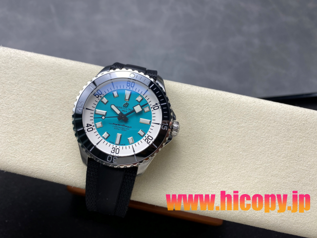 【最高級】ブライティング(BREITLING) スーパーオーシャン Ref.A1736042/B1A1：高輝度セラミックベゼル×鮮やかな青文字盤×ステンレススチール＆ラバーベルト｜300m防水?Top級ムーブメント搭載