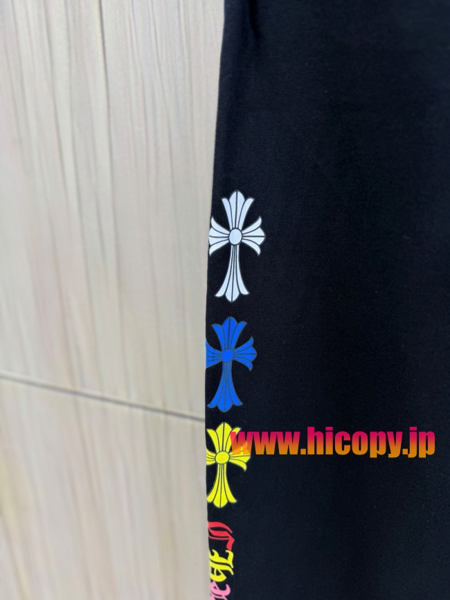 【Chrome Hearts】クロムハーツ スウェットパンツ ブラック 多色クロス刺繍 500g裏起毛 サイドシームレス 稀少アイテム