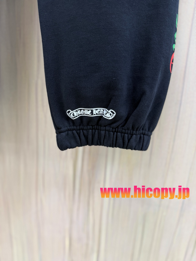 【Chrome Hearts】クロムハーツ スウェットパンツ ブラック 多色クロス刺繍 500g裏起毛 サイドシームレス 稀少アイテム
