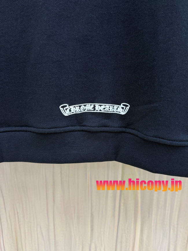 【Chrome Hearts】クロムハーツ ジップパーカー ブラック 白ダガープリント 马蹄形ロゴ 500g裏起毛  稀少アイテム