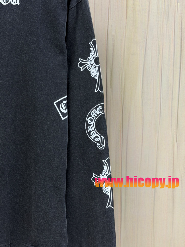【Chrome Hearts】クロムハーツ ロングスリーブTシャツ Soap Water 亲友限定 ソープウォーター 水洗い加工 40支双糸 220g 黒