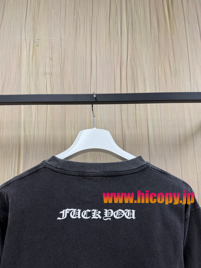 【Chrome Hearts】クロムハーツ ロングスリーブTシャツ Soap Water 亲友限定 ソープウォーター 水洗い加工 40支双糸 220g 黒