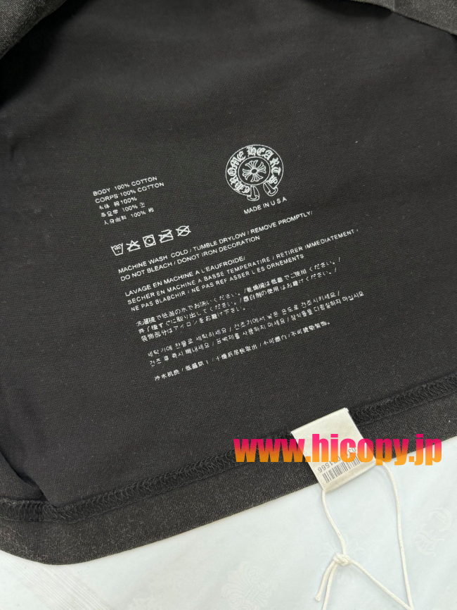 【Chrome Hearts】クロムハーツ ロングスリーブTシャツ Soap Water 亲友限定 ソープウォーター 水洗い加工 40支双糸 220g 黒