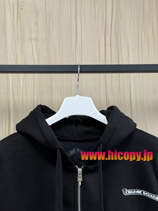 【Chrome Hearts】クロムハーツ ジップパーカー Aspen City Limited アスペン限定 ブラック 白スクロールプリント 500g裏起毛  稀少アイテム