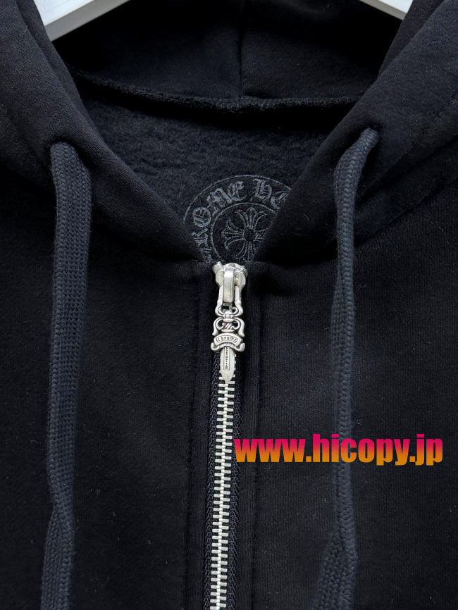 【Chrome Hearts】クロムハーツ ジップパーカー Aspen City Limited アスペン限定 ブラック 白スクロールプリント 500g裏起毛  稀少アイテム